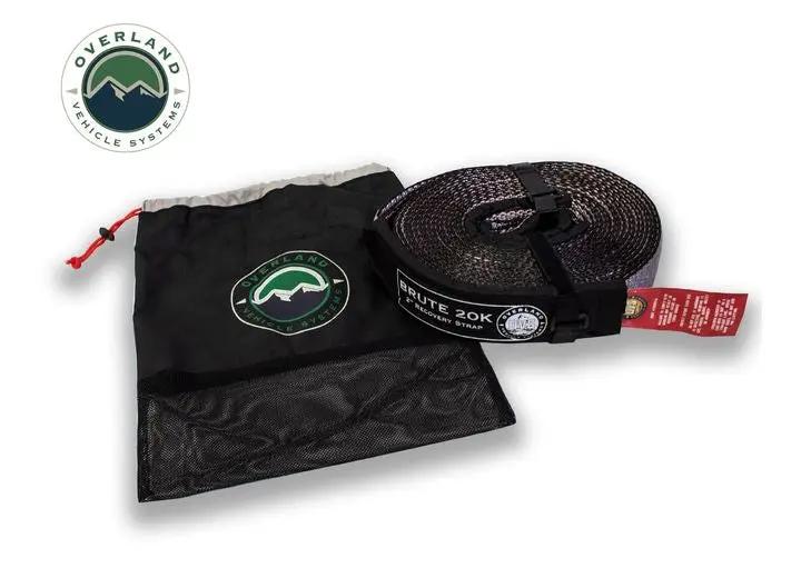 Overland Vehicle Systems / Up Down Air - Heavy - Duty 20,000 LB Tow Strap - 2" x 30' with Storage Bag and Reinforced Ends