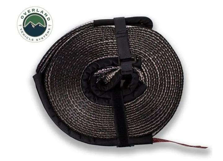 Overland Vehicle Systems / Up Down Air - Heavy - Duty 20,000 LB Tow Strap - 2" x 30' with Storage Bag and Reinforced Ends