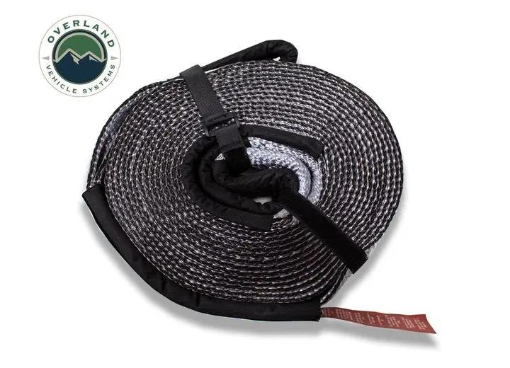 Overland Vehicle Systems / Up Down Air - Heavy - Duty 30,000 LB Towing Strap - 3" x 30' Gray with Black Ends & Storage Bag