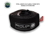 Overland Vehicle Systems / Up Down Air - Heavy - Duty 40,000 LB Towing Strap - 4" x 8' Gray with Black Ends & Storage Bag