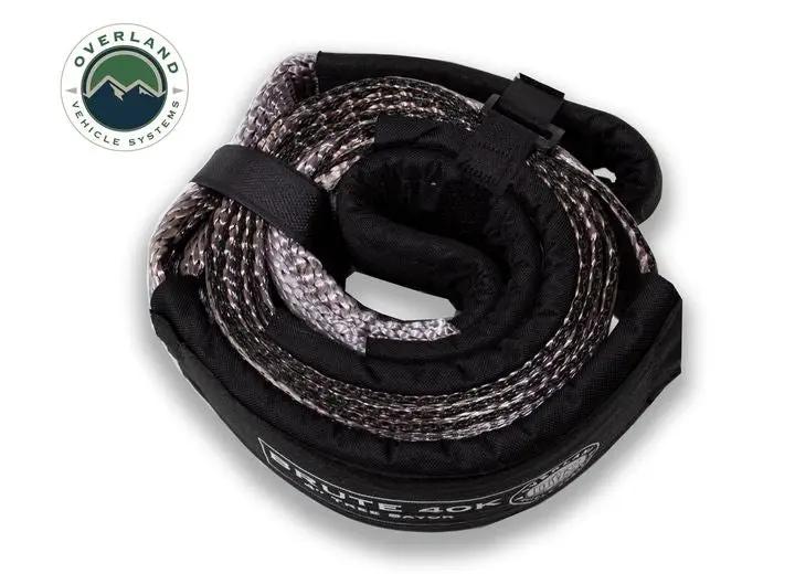 Overland Vehicle Systems / Up Down Air - Heavy - Duty 40,000 LB Towing Strap - 4" x 8' Gray with Black Ends & Storage Bag