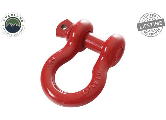 Heavy-Duty 4.75 Ton Red Recovery Shackle - 3/4 Inch