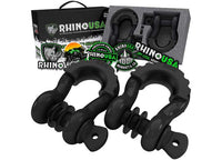 Rhino USA - Heavy - Duty Black D - Ring Shackle Set (2 - Pack) - 3/4 Inch