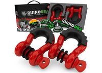 Rhino USA - Heavy - Duty Red D - Ring Shackle Set (2 - Pack) - 3/4 Inch