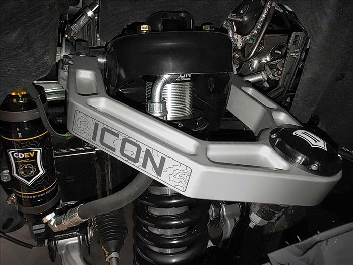 ICON 2021-2023 Ford Bronco Billet Upper Control Arm/Delta Joint Pro Kit - CNC Machined Aluminum, Enhanced Suspension Articulation, Adjustable, Durable Off-Road Performance