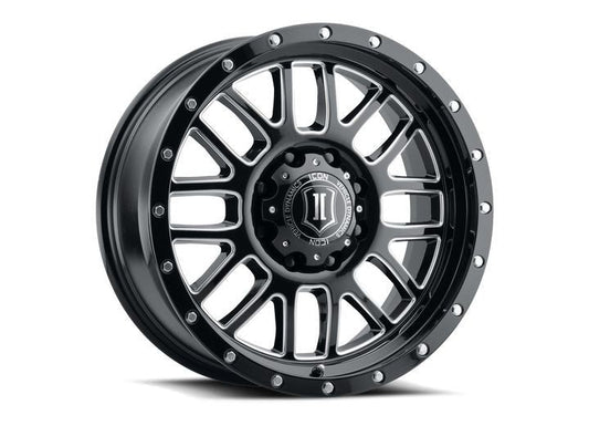 ICON ALLOYS ALPHA GLS BLK MILL WIN - 20 X 9 / 6 X 135 / 16MM / 5.625" BS
