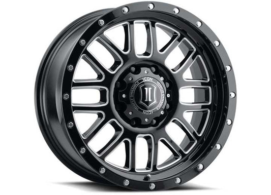 Icon Vehicle Dynamics - ICON ALLOYS ALPHA GLS BLK MILL WIN - 20 x 9 / 8 x 170 / 0MM / 5" BS