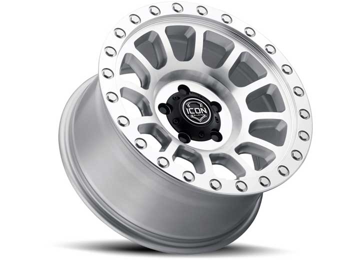 ICON ALLOYS HULSE Silver Machined Wheel 17x8.5, 6x5.5, 0mm Offset, 4.75" Backspacing