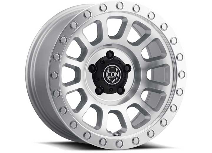 ICON ALLOYS HULSE Silver Machined Wheel 17x8.5, 6x5.5, 0mm Offset, 4.75" Backspacing