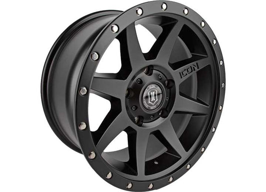 ICON Alloys Rebound Satin Black - 18 x 9 Wheel - 5 x 150 Bolt Pattern - 25mm Offset - 6" Backspacing