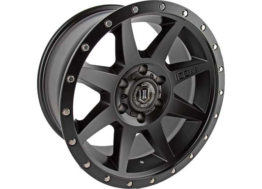 ICON Alloys Rebound Satin Black 18x9 Wheel - 6x5.5" Bolt Pattern, 0mm Offset, 5" Backspacing