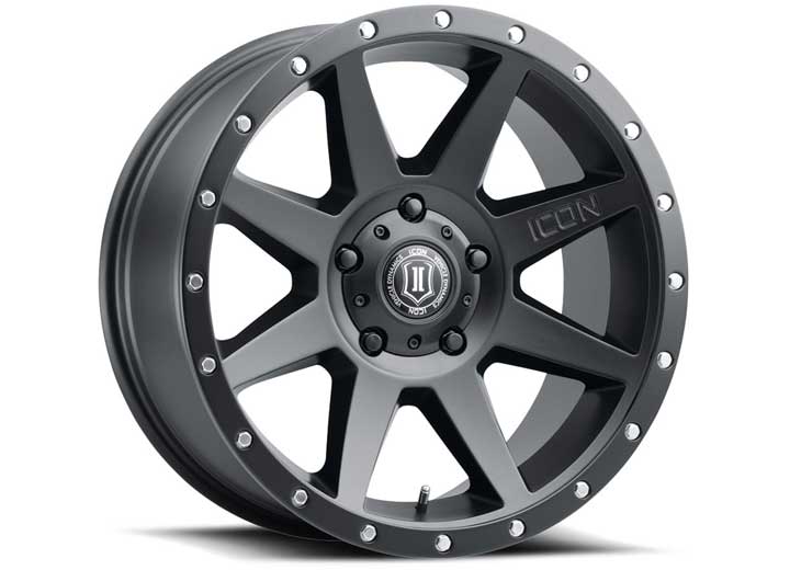 ICON Alloys Rebound Satin Black 20x9 Wheel - 6x5.5 Bolt Pattern, 0mm Offset, 5" Backspacing