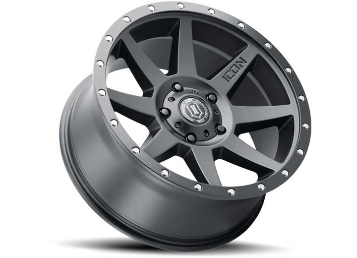 ICON Alloys Rebound Satin Black 20x9 Wheel - 6x5.5 Bolt Pattern, 0mm Offset, 5" Backspacing