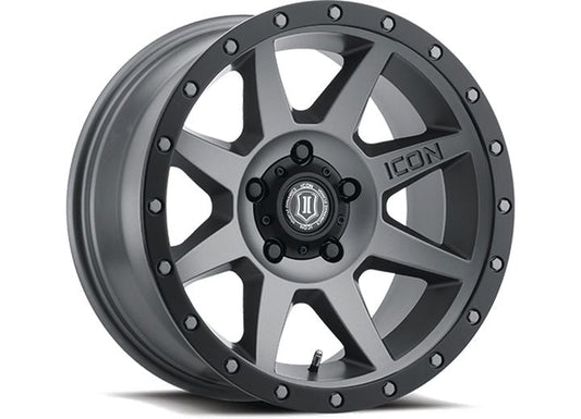 ICON ALLOYS REBOUND TITANIUM 18x9 Wheels - 5x150 Bolt Pattern (Matte Titanium Finish)