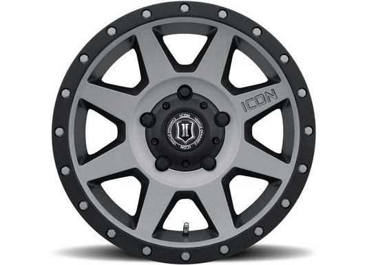 ICON ALLOYS REBOUND TITANIUM 18x9 Wheels - 5x150 Bolt Pattern (Matte Titanium Finish)