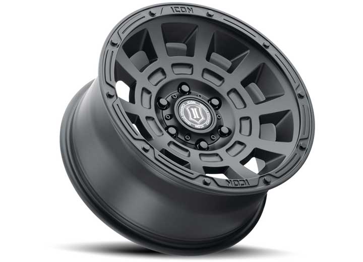 ICON Alloys Thrust Satin Black 17x8.5 Wheel 6x135 for Trucks