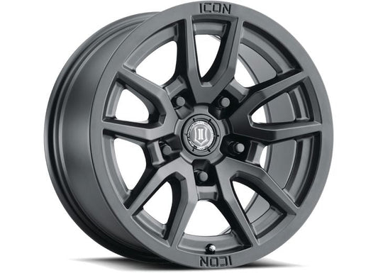 ICON ALLOYS VECTOR 5 SAT BLACK 17x8.5 Wheel 5x150 Bolt Pattern 25mm Offset