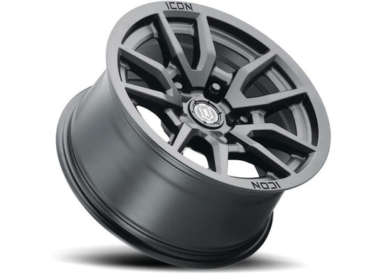 ICON ALLOYS VECTOR 5 SAT BLACK 17x8.5 Wheel 5x150 Bolt Pattern 25mm Offset