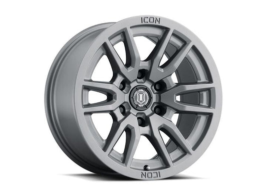 ICON ALLOYS Vector 6 Titanium 17x8.5 Wheel 6x5.5 Bolt Pattern 0mm Offset 4.75" Backspace