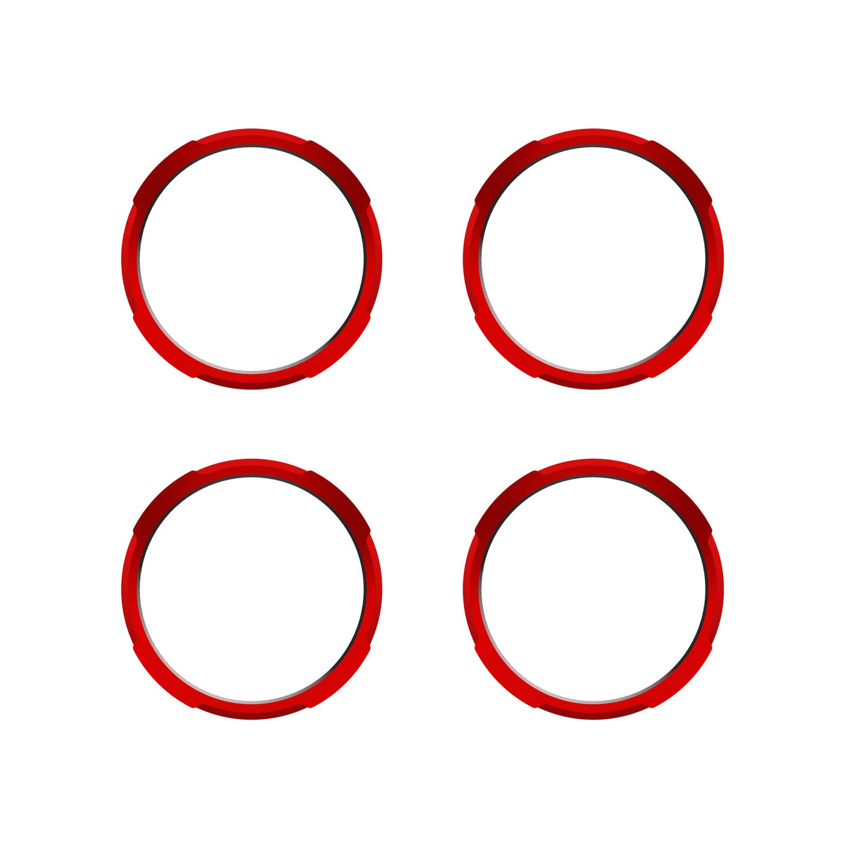 KC HiLiTES -KC Bezel Ring KC FLEX ERA BAR Red 4PC
