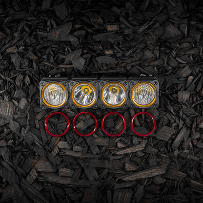 KC HiLiTES -KC Bezel Ring KC FLEX ERA BAR Red 4PC