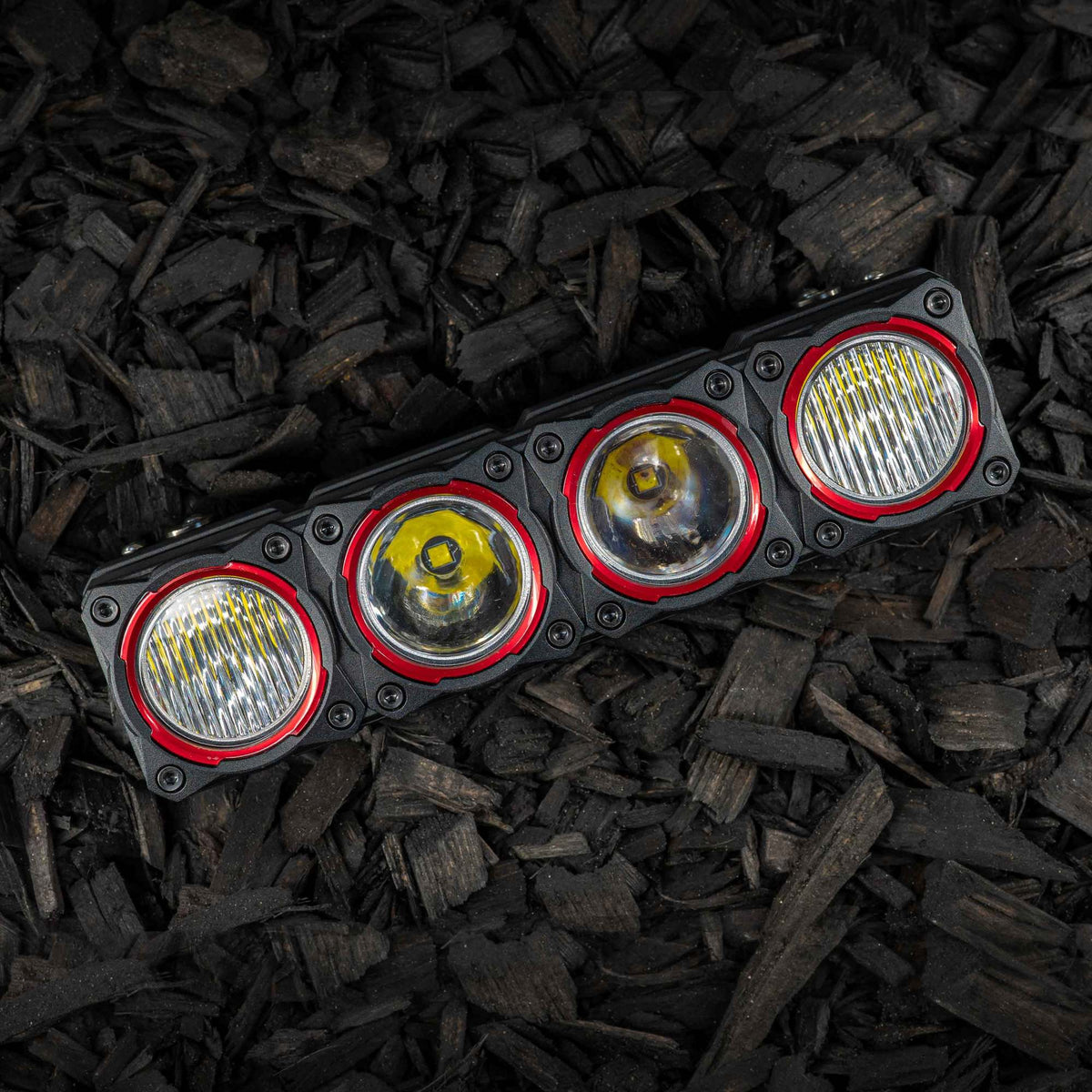 KC HiLiTES -KC Bezel Ring KC FLEX ERA BAR Red 4PC