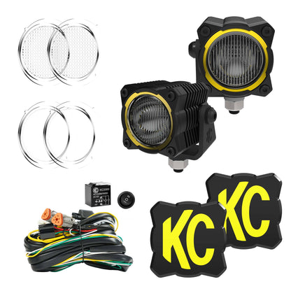 KC HiLiTES - KC FLEX ERA 1 LED 2 - Light Master Kit with Wiring Harness and Spread Beam Pattern