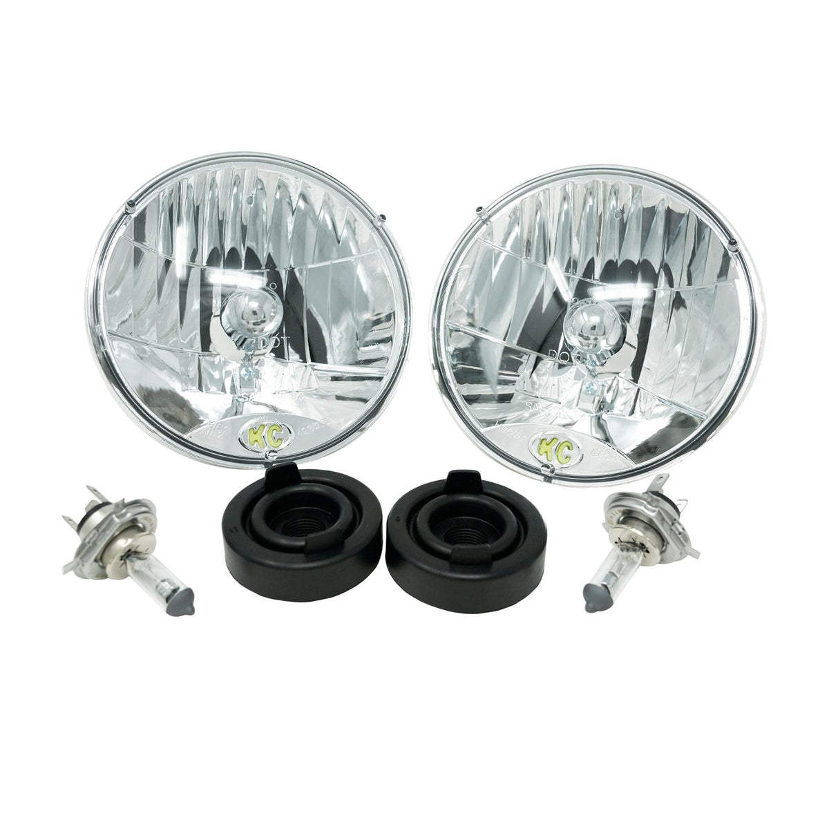 KC HiLiTES - KC Headlight H4 Halogen 7in Dot 2 - Light 1997 - 2006 Jeep Wrangler TJ