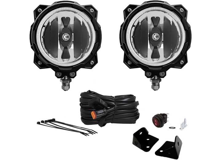 KC Hilites - KC Hilites 07 - 18 WRANGLER JK LED 6IN PILLAR SPOT LIGHT SYSTEM BLACK - Ultimate Off - Road Lighting Solution