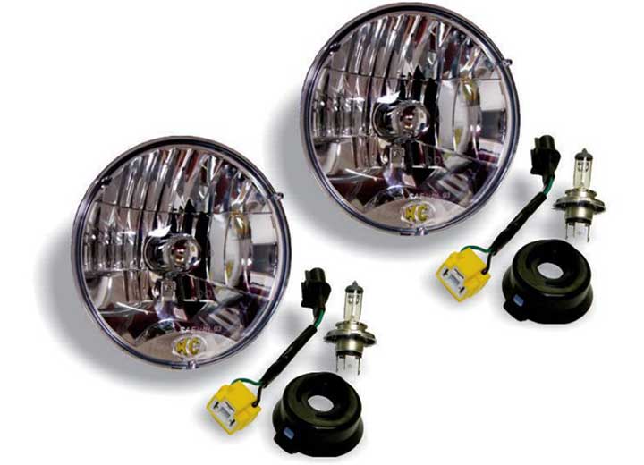 KC Hilites Jeep Wrangler JK Headlight Kit with Jumpers - Unmatched Off-Road Lighting Performance for Driver & Passenger Sides