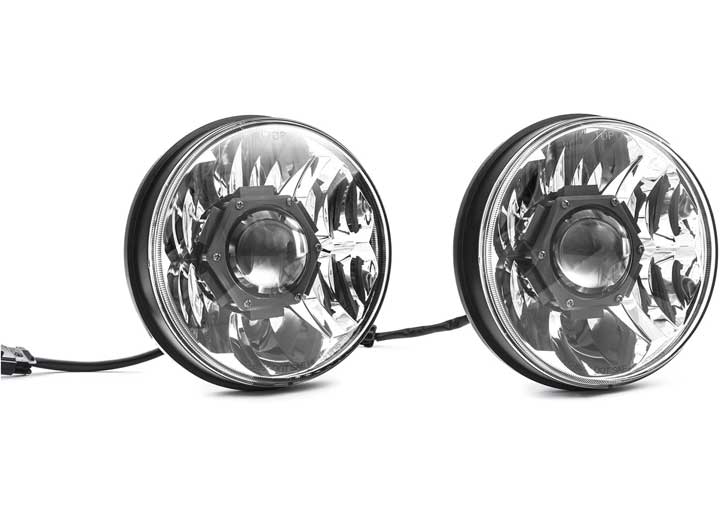 KC Hilites 7-Inch Gravity LED Pro Headlights for Jeep Wrangler 2007-2016 - Exceptional Off-Road Illumination - Pair