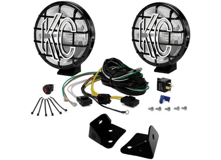 KC Hilites - KC Hilites Jeep Wrangler JK 07 - 18 Halogen 6 - Inch Spread Black Light System - Ultimate Off - Road Lighting Solution