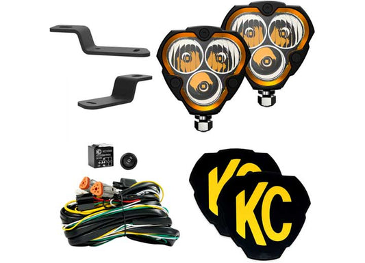 KC HiLiTES FLEX ERA® 3 Dual Mode LED Fog Light Pods – 5,949 Lumens Master Kit for Jeep Bumpers, Street-Legal and Off-Road Capability, IP65 Waterproof – Ultimate Adventure Lighting Solution