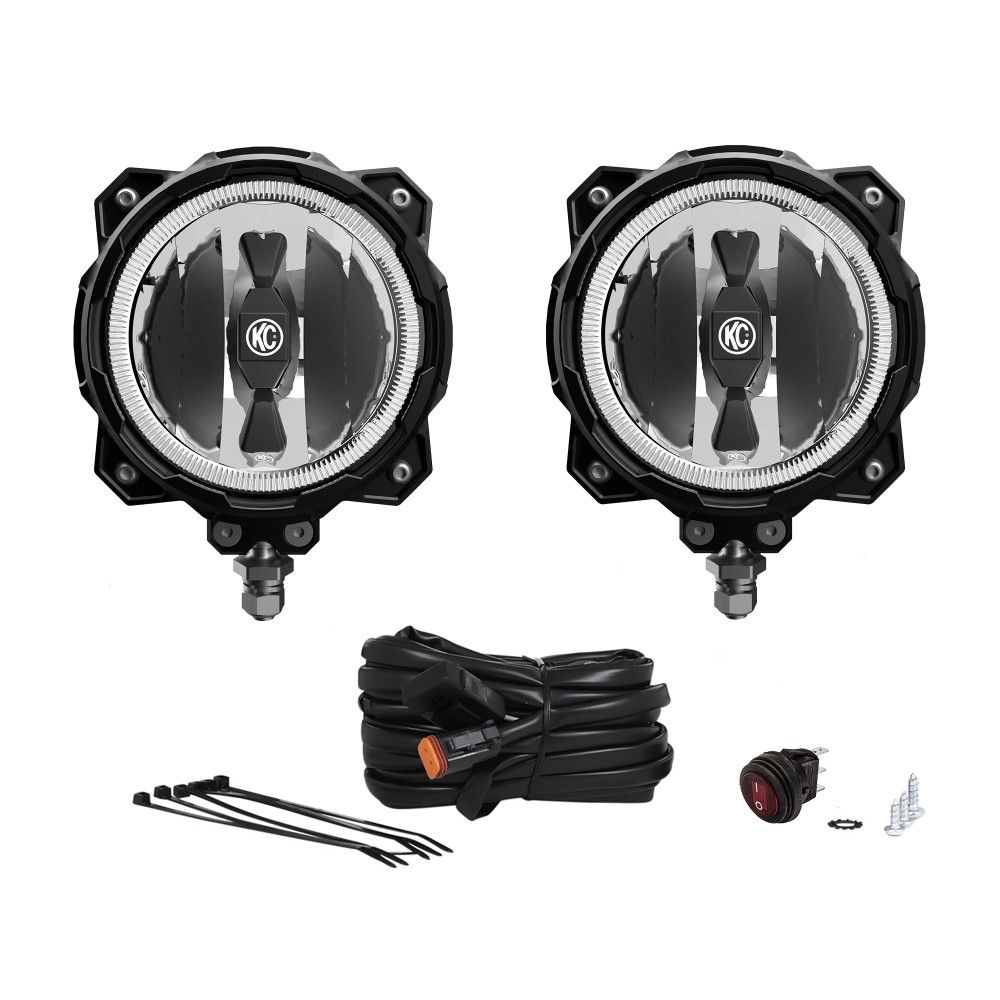 KC HiLiTES Gravity® Pro6 Off-Road Lighting System - Dual Pair Pack with SAE/ECE Driving Beam