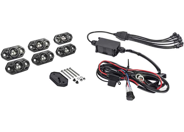 KC Hilites 6-Piece Off-Road RGB Rock Light Kit | DOT Approved Ultimate LED Lighting Solution