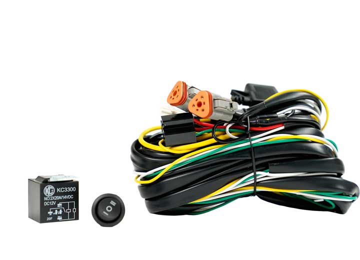 KC Hilites 40A Relay & Rocker Switch Wire Harness Kit - Ultimate Off-Road Lighting Power Management Solution