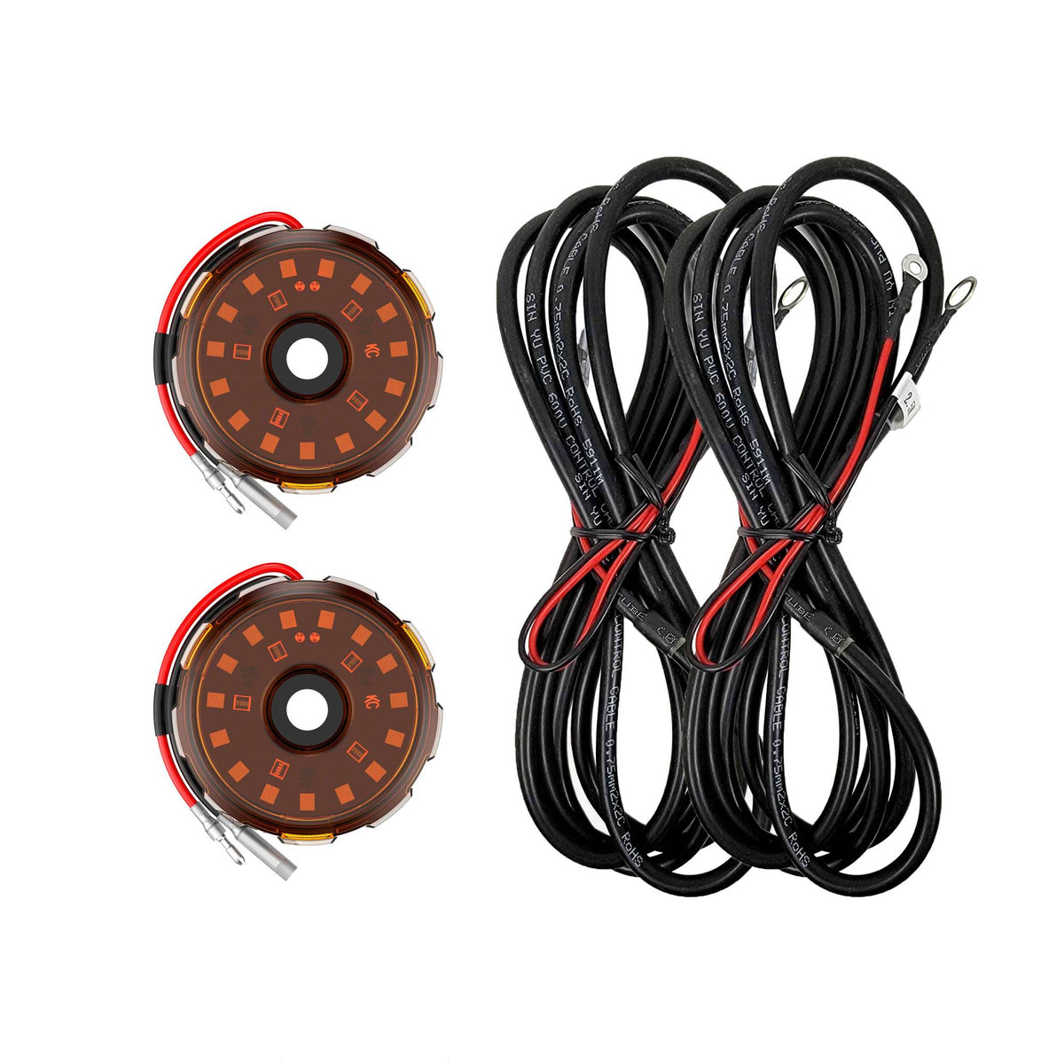 KC HiLiTES -KC Two-Light Add-On Cyclone V2 Kit - Amber - 2.5 Meters Long