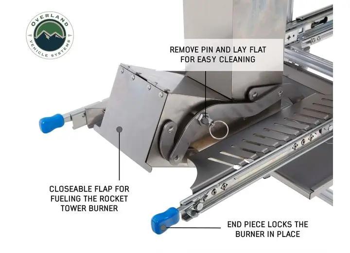 Overland Vehicle Systems / Up Down Air - KOMODO OUTDOOR COOKING STATION - DUAL GRILL, SKILLET, FOLDABLE WORKSPACE, AND HEAT EFFICIENT ROCKET TOWER