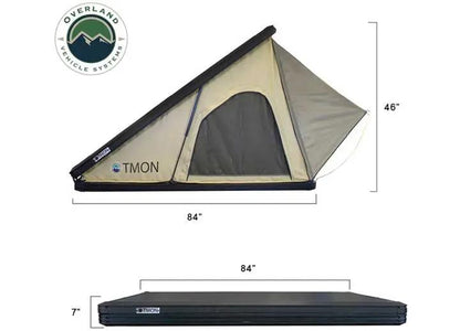 Overland Vehicle Systems / Up Down Air - LD TMON - TAN & GREEN 2 - PERSON CLAMSHELL ALUMINUM ROOF TOP TENT