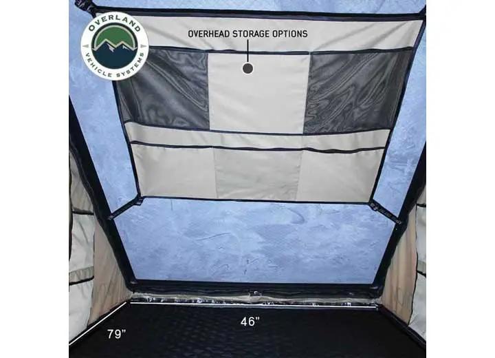 Overland Vehicle Systems / Up Down Air - LD TMON - TAN & GREEN 2 - PERSON CLAMSHELL ALUMINUM ROOF TOP TENT