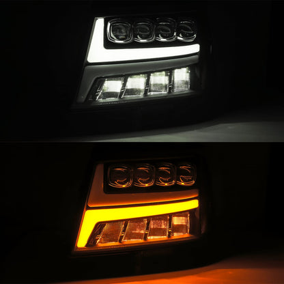 AlphaRex -LED Projector Headlights Plank Style Design Gloss Black