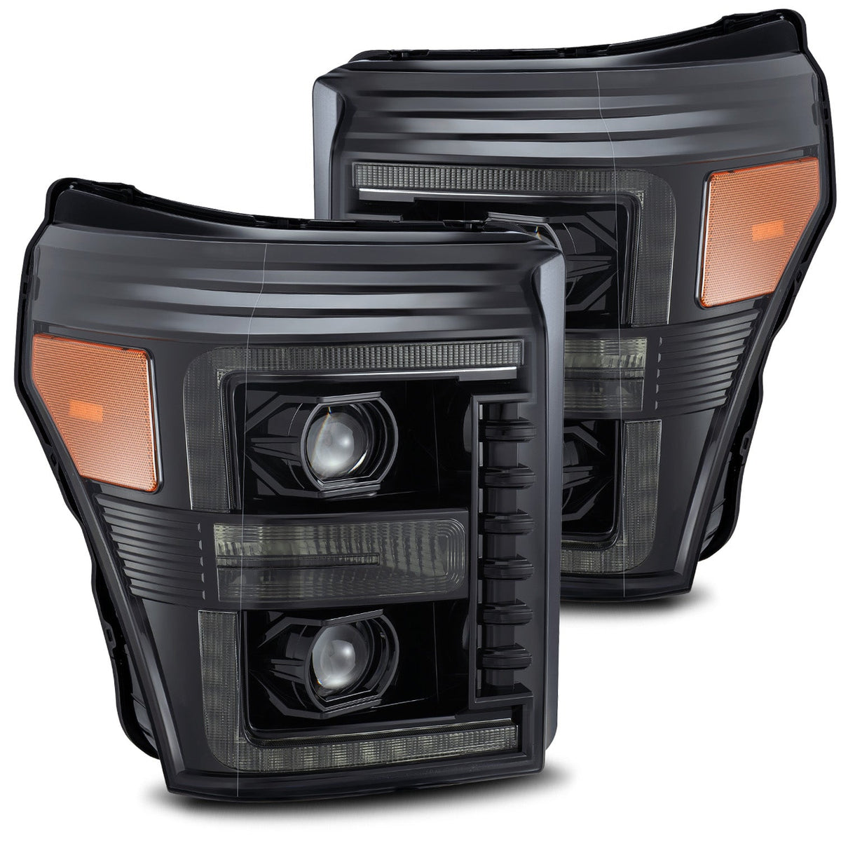 AlphaRex -LED Projector Headlights Plank Style Design Midnight Black