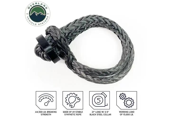Overland Vehicle Systems / Up Down Air - Lightweight 41,000 LB Soft Shackle with Collar - 22" Storage Bag Included