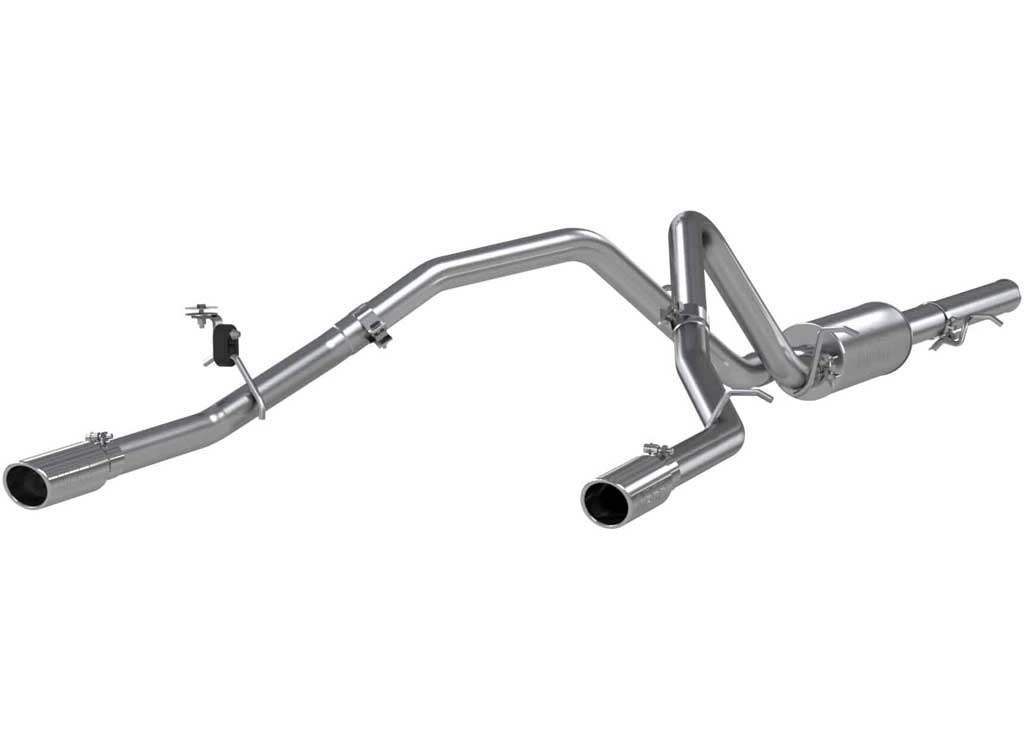 Cat Back Dual Split Rear Exhaust System for 09-13 Silverado/Sierra 1500 4.8/5.3L (Excl. 8FT Bed)