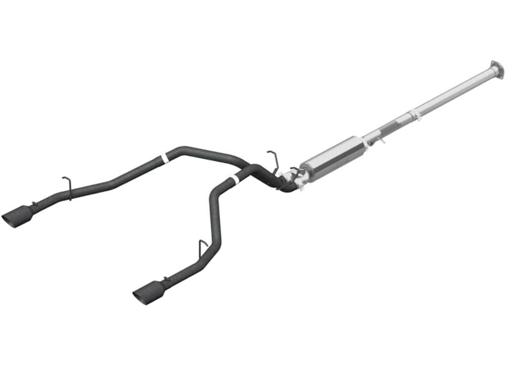 2019 RAM 1500 HEMI 5.7L Dual Split Rear Cat Back Exhaust System - 2-1/2" Black Finish