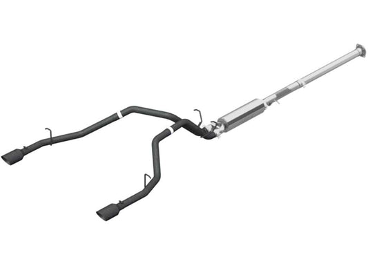 2019 RAM 1500 HEMI 5.7L Dual Split Rear Cat Back Exhaust System - 2-1/2" Black Finish