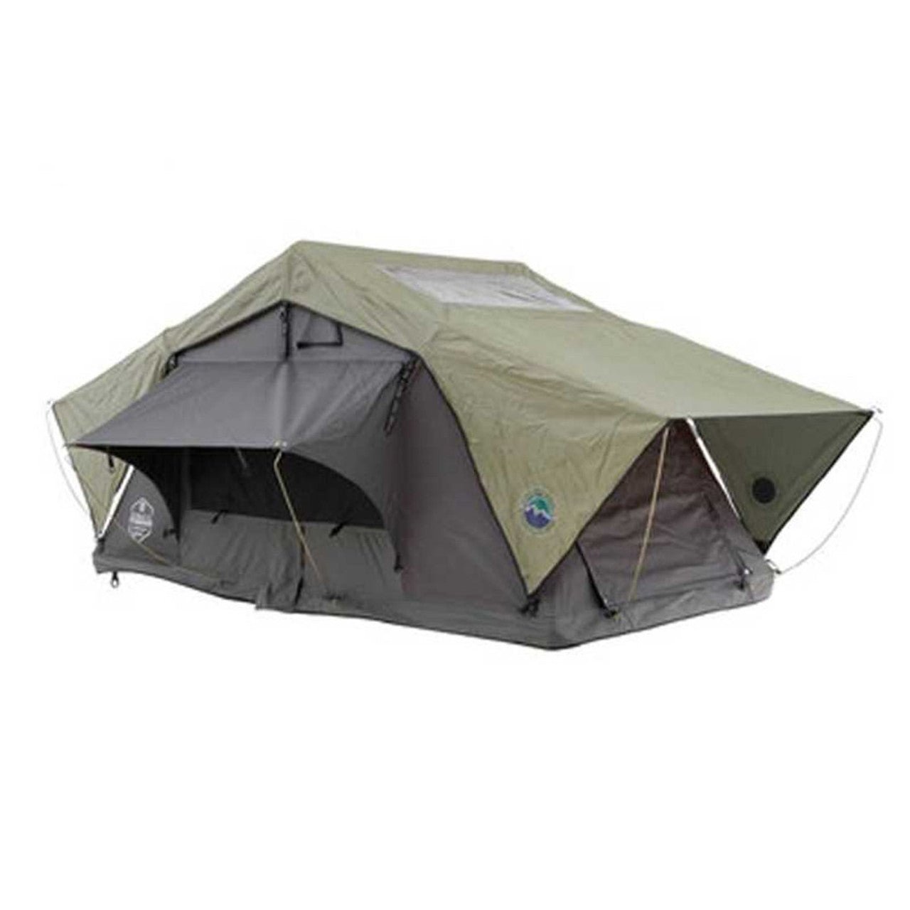 N3S Nomadic 3 Standard Roof Top Tent - Gray Body with Green Rainfly for Adventurous Camping