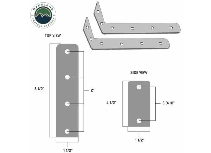 Overland Vehicle Systems / Up Down Air - NOMADIC 270 LTE Side Awning with Installation Bracket Kit