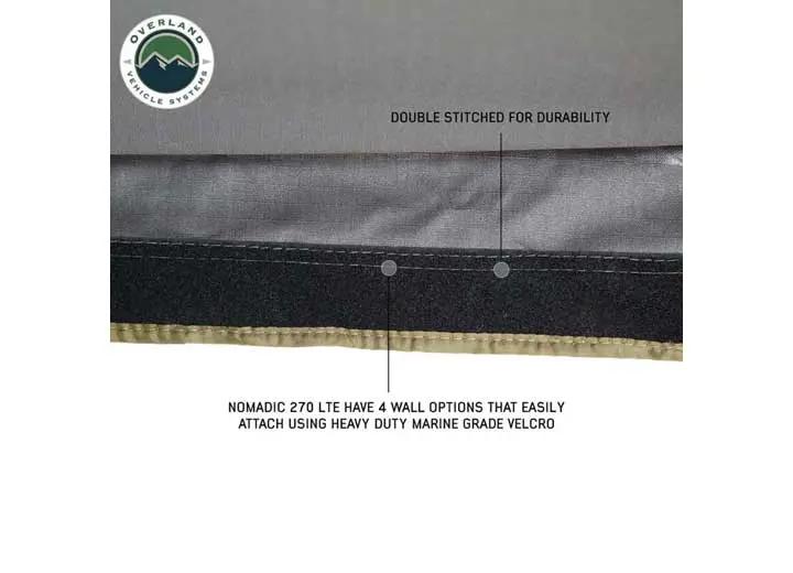 Overland Vehicle Systems / Up Down Air - NOMADIC 270 LTE Side Awning with Installation Bracket Kit