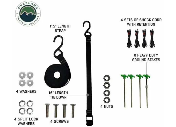 Overland Vehicle Systems / Up Down Air - NOMADIC 270 LTE Side Awning with Installation Bracket Kit